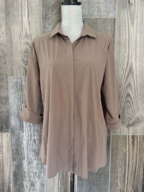 Sarah Pacini Techno Fabric 3/4 Sleeve Shirt